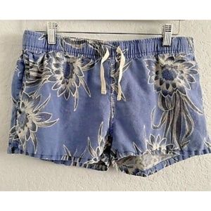 Patagonia Women's Island Hemp Baggies Shorts, Blue Floral Size Small